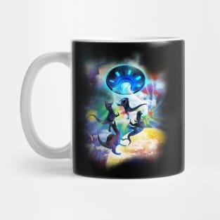 Tie Dye Space Dinosaur UFO Mug